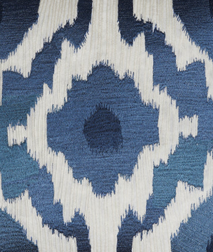 Rorschach Blue – Blue and White Embroidered Square Cotton Cushion